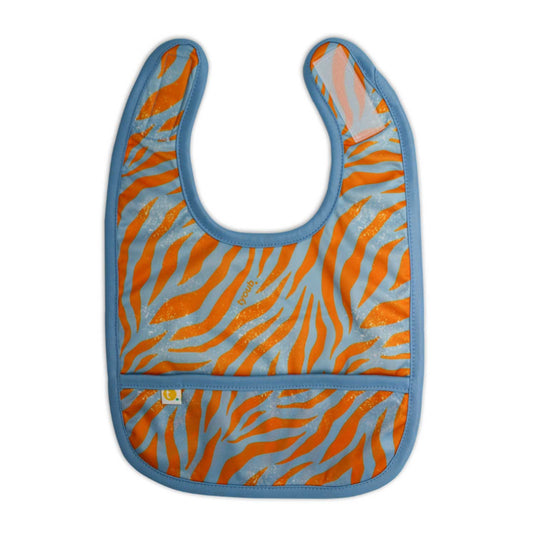 Stay-dry Baby Bib - Tiger Blue Orange