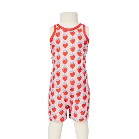 Kids Racer Back Kneesuit Zootie - Strawberry | Red