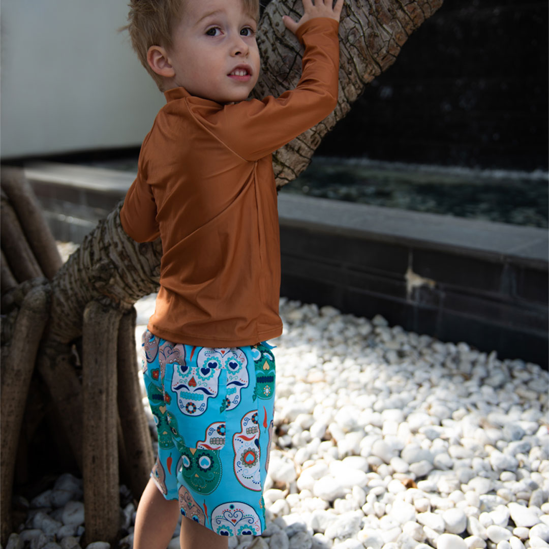 Kids Board Shorts - Skulls Amigo