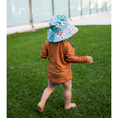 Kids Wide Brim Bucket Hat - Skulls Serape Stripe