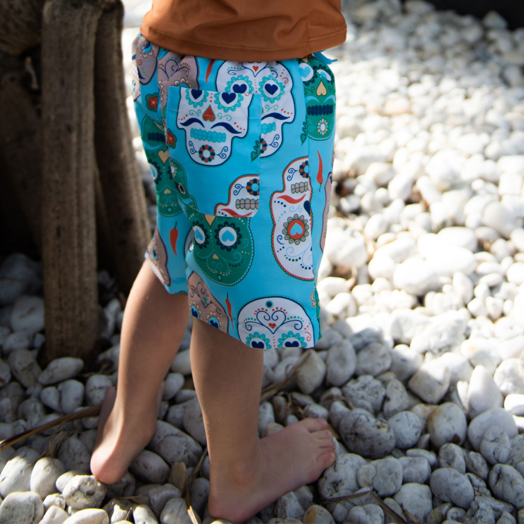 Kids Board Shorts - Skulls Amigo