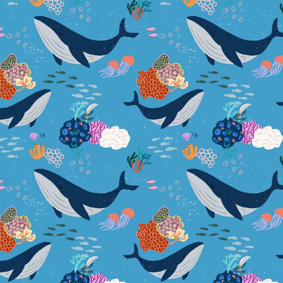 Stay-dry Baby Bib - Whales | Tyoub x Suki McMaster