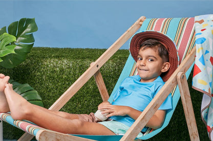 Kids Wide Brim Bucket Hat | Ocean Glass Green & Brown | Full UV Coverage