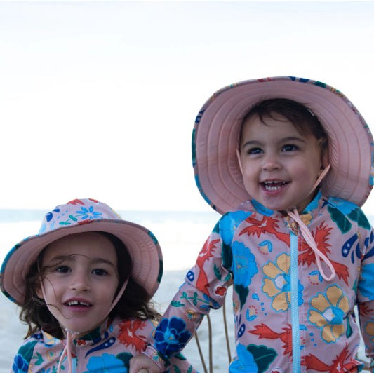 Kids Wide Brim Bucket Hat | Phoenix Vanilla | Full UV Coverage