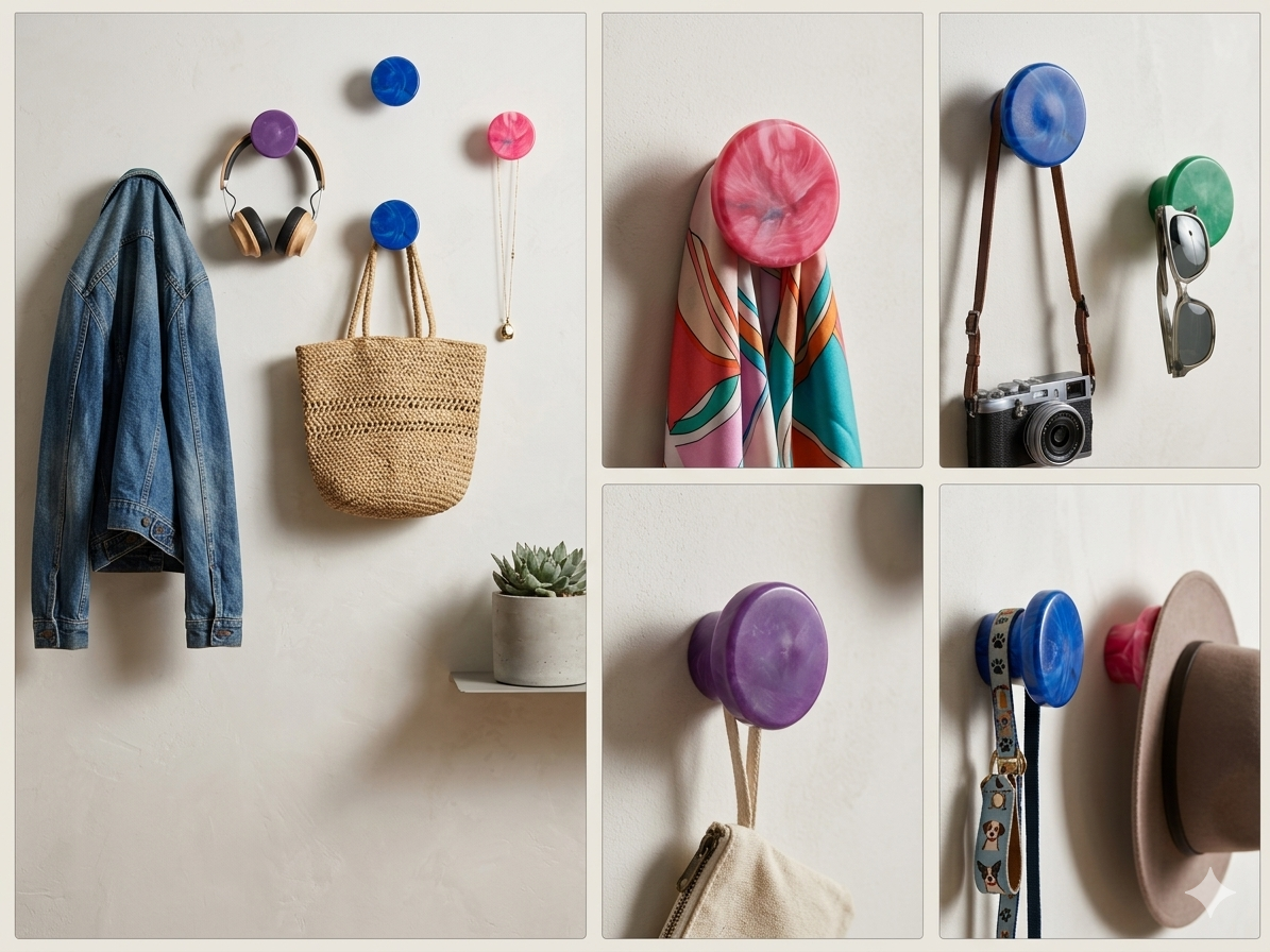 Wall Hook | Round | Recycled plastic hardware from Lismore