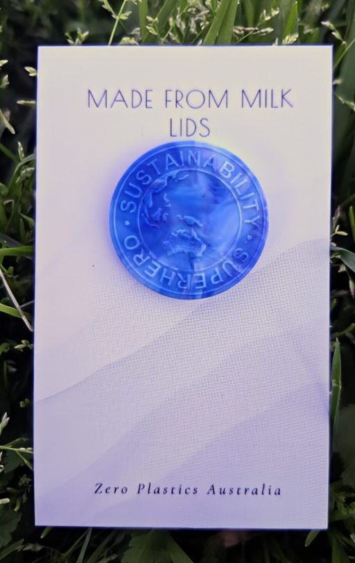 Recycled Plastic Lapel Pin│Sustainability Superhero│Handmade in Australia