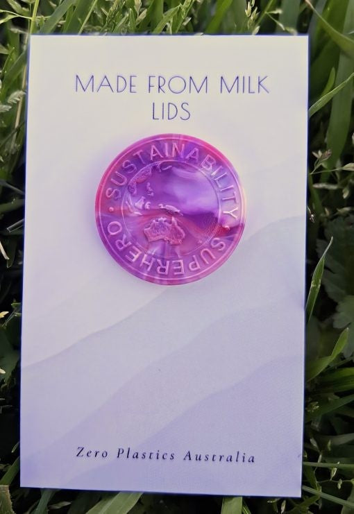 Recycled Plastic Lapel Pin│Sustainability Superhero│Handmade in Australia