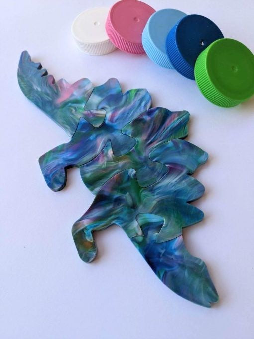Recycled Plastic Dinosaur Puzzle│Stegosaurus, T-Rex & More│Kids 5+