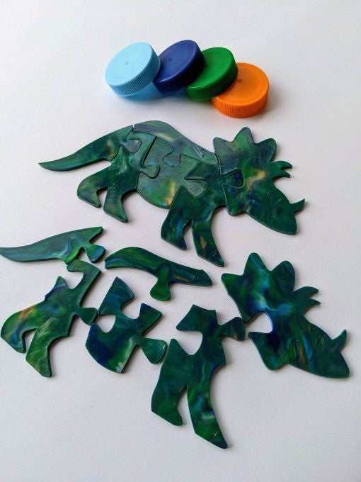 Recycled Plastic Dinosaur Puzzle│Stegosaurus, T-Rex & More│Kids 5+