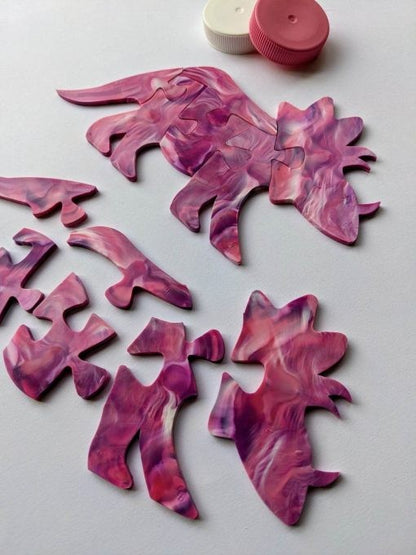 Recycled Plastic Dinosaur Puzzle│Stegosaurus, T-Rex & More│Kids 5+