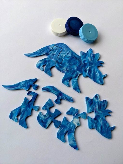 Recycled Plastic Dinosaur Puzzle│Stegosaurus, T-Rex & More│Kids 5+