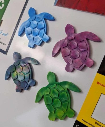 Recycled Plastic Turtle Fridge Magnets│Set of 4│Handmade in Australia