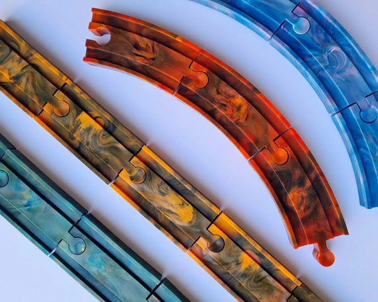 Recycled Plastic Train Track│Connects to Wooden Tracks│Kids 3+