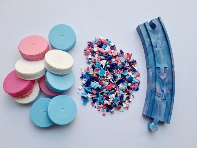 Recycled Plastic Train Track│Connects to Wooden Tracks│Kids 3+