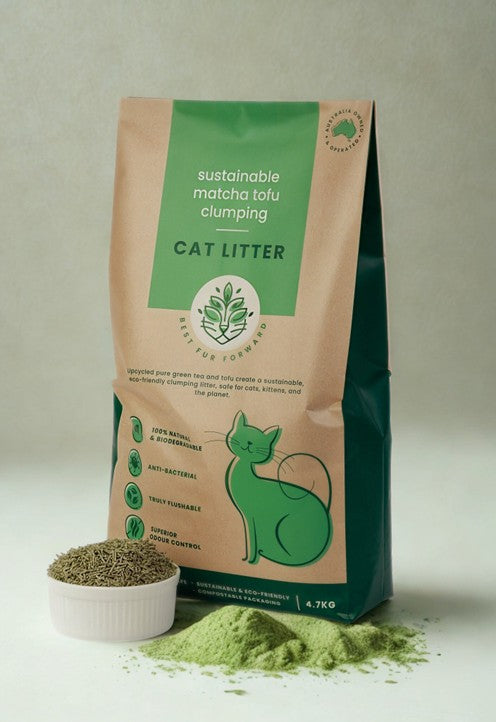 Natural Clumping Cat Litter - Tofu & Matcha | 1 x bag (4.7kg) | Vet developed