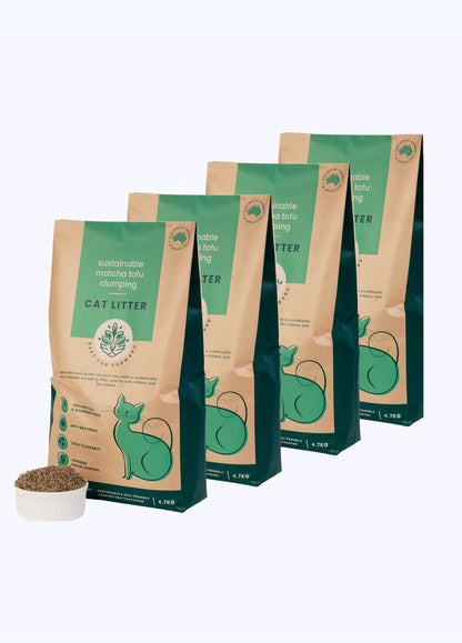 Natural Clumping Cat Litter - Tofu & Matcha | 4 x bag (18.8kg) | Vet developed