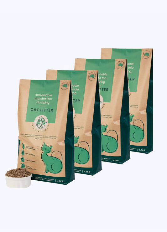 Natural Clumping Cat Litter - Tofu & Matcha | 4 x bag (18.8kg) | Vet developed