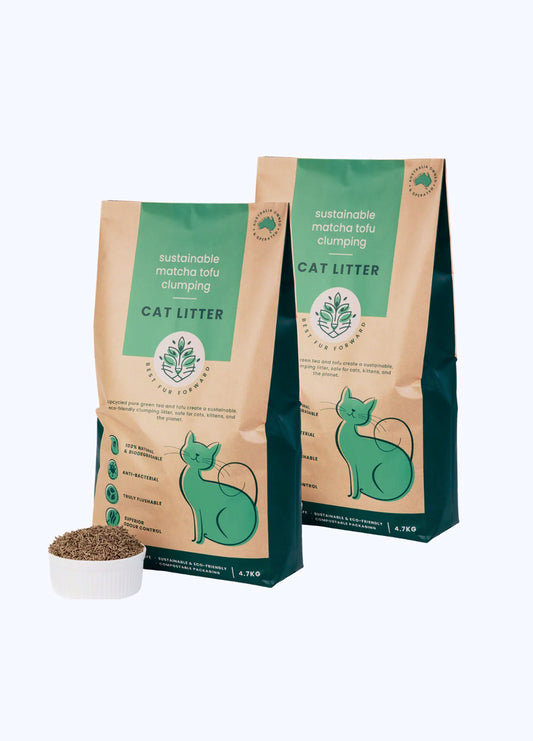 Natural Clumping Cat Litter - Tofu & Matcha | 2 x bags (9.4kg) | Vet developed