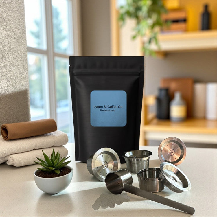 Pod Star family pack for Aldi K-fee and Caffitaly in use in a kitchen.