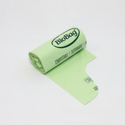 Compost Mate Australian made and owned certified compostable bin liners roll for eco-friendly kitchen waste management.