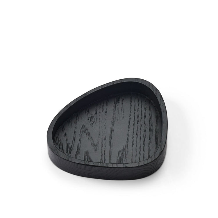 Curve recycled leather coaster box black top view.