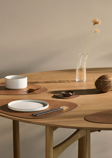 Recycled Leather Table Mat 4pk - Curve | Hippo | Handcrafted Denmark