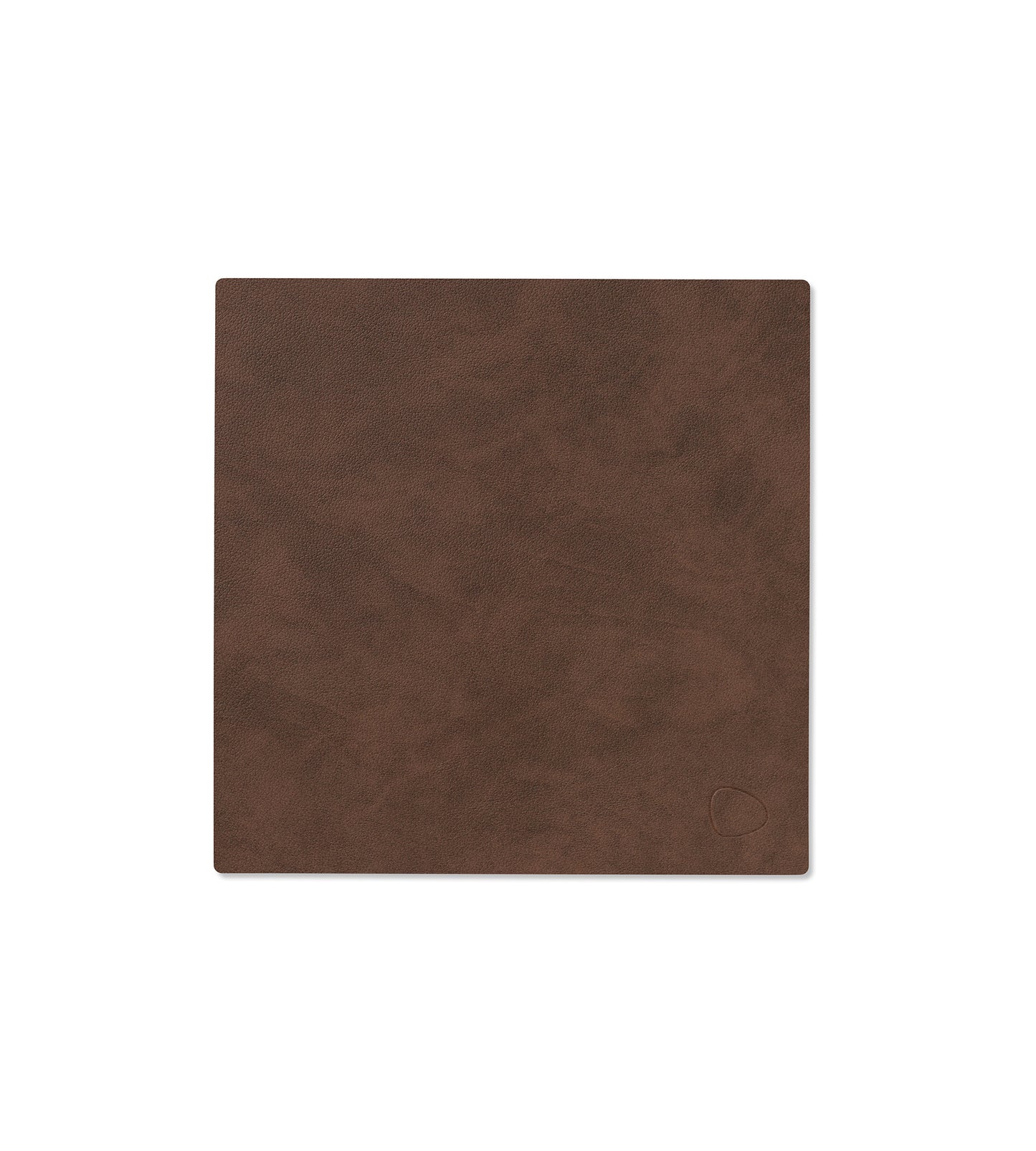 Brown leather square on a white background