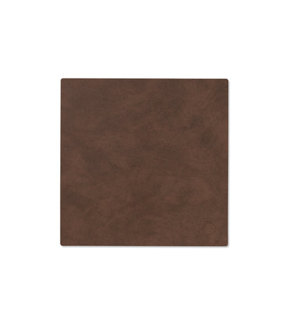 Brown leather square on a white background