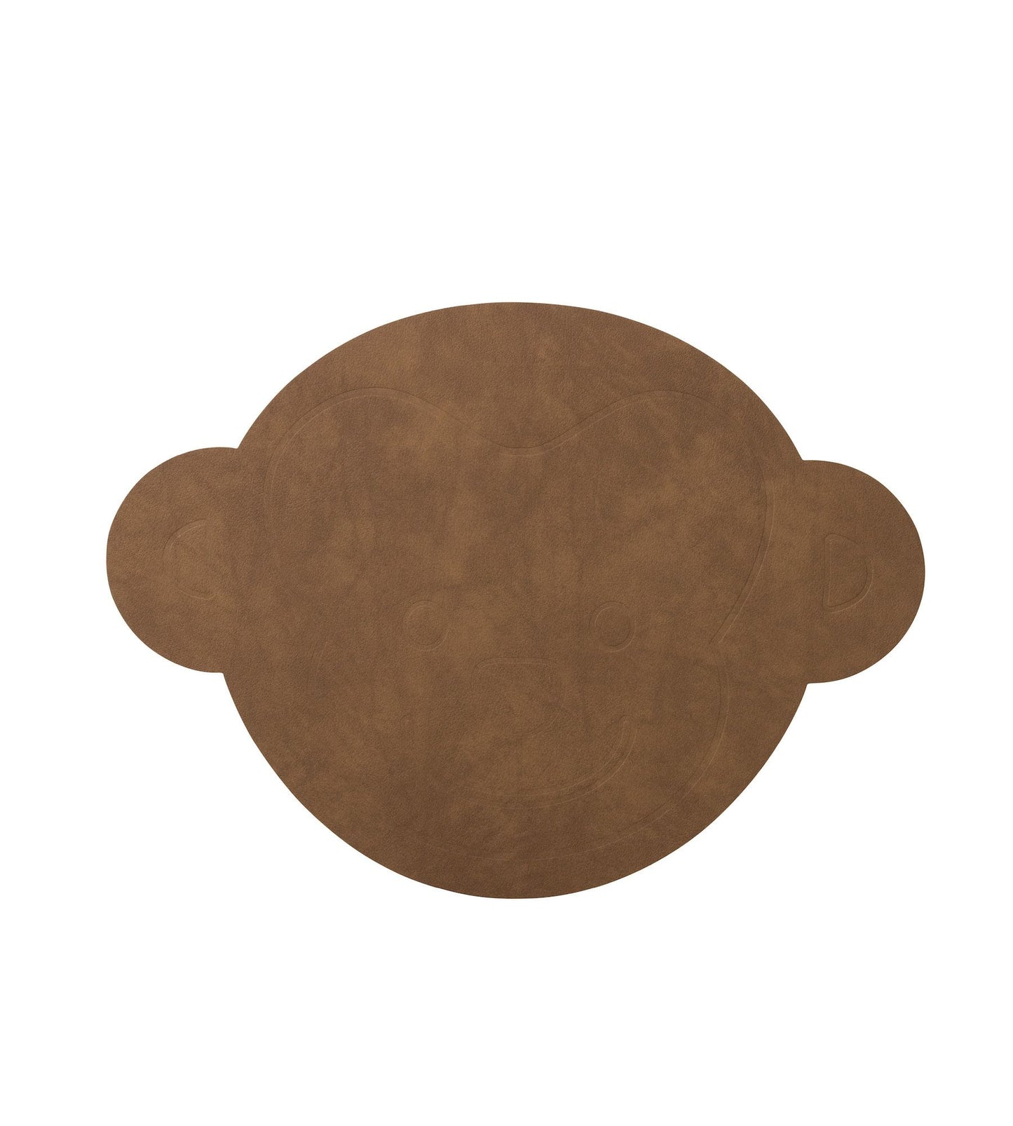 placemat in monkey face shape on a white background