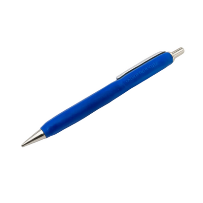 Eco-friendly retractable ballpoint pen in Blue. Sustainable office stationery made from recycled materials in Australia.