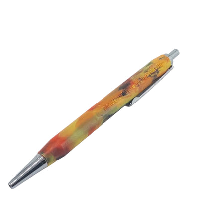Eco-friendly retractable ballpoint pen in Campfire. Sustainable office stationery made from recycled materials in Australia.