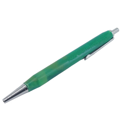 Eco-friendly retractable ballpoint pen in Green. Sustainable office stationery made from recycled materials in Australia.