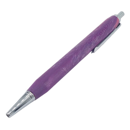 Eco-friendly retractable ballpoint pen in Purple. Sustainable office stationery made from recycled materials in Australia.