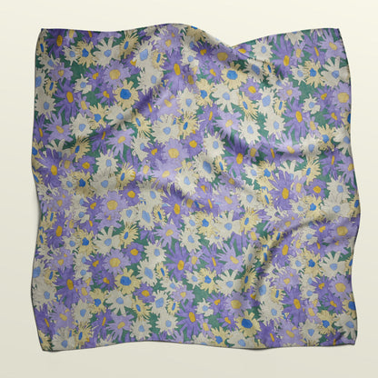 Flat unfolded sheet of Field of Dreams floral textile wrap by Wrap Revolution. Zero-waste alternative to wrapping paper.