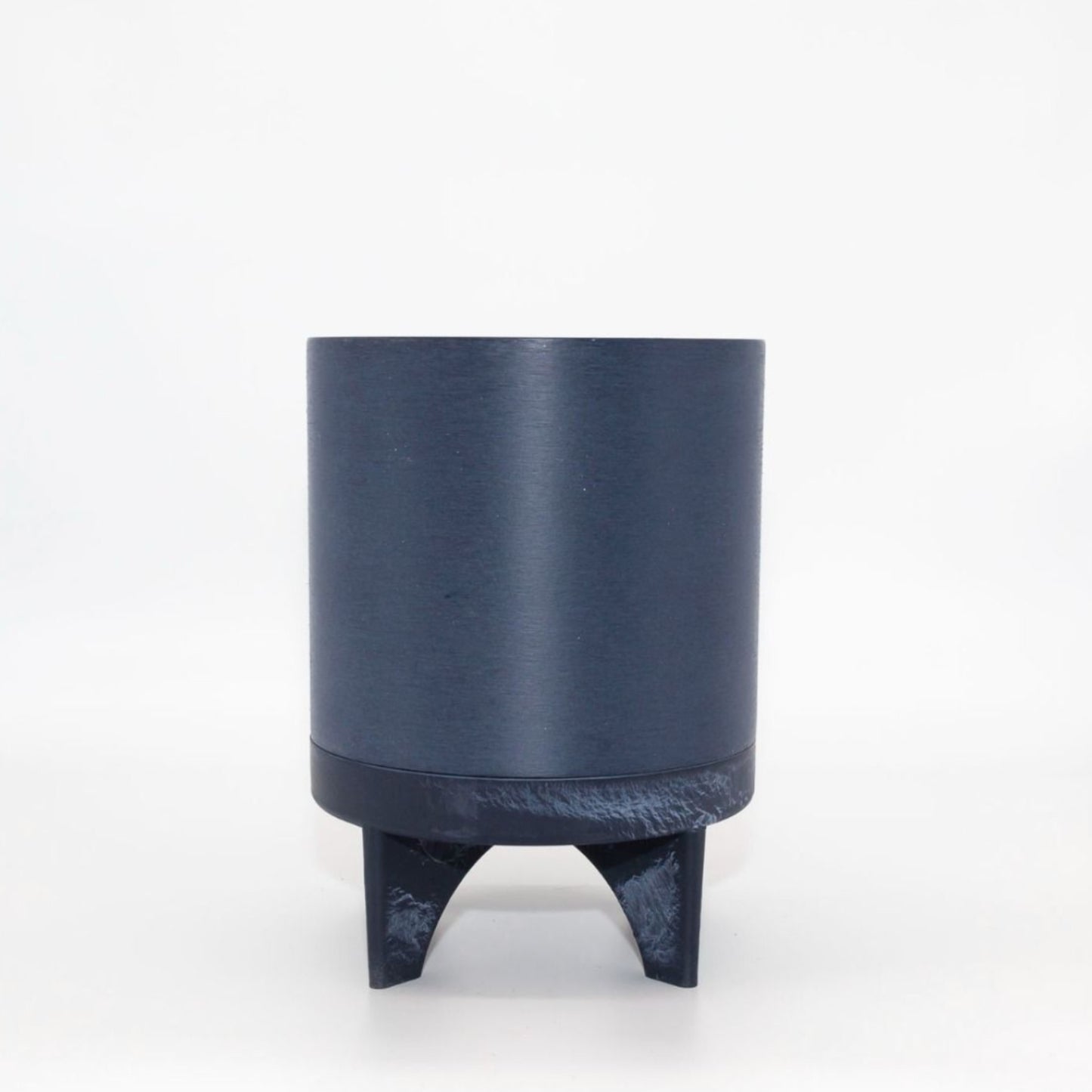 Single Florence recycled plastic plant pot with a smooth minimalist tapered silhouette on a clean white background, available in Australia. Deep blue variant.