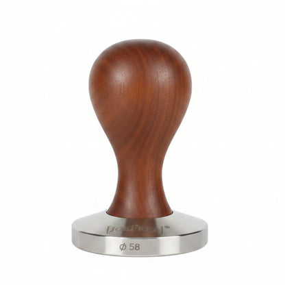 A premium hand-turned recycled timber coffee tamper with a precision-weighted stainless steel base, handcrafted in Australia by Lyons Woodturning.