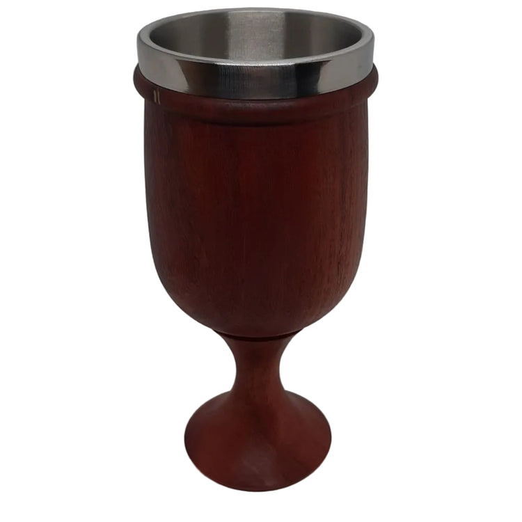 A premium hand-turned recycled timber drinking goblet with a smooth food-safe finish, handcrafted in Australia by Lyons Woodturning.