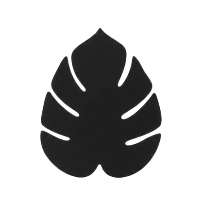 Monstera leaf recycled leather coaster featuring the signature LIND DNA hippo texture.