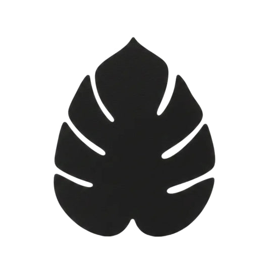 Monstera leaf recycled leather coaster featuring the signature LIND DNA hippo texture.