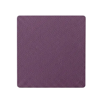 Square recycled leather coaster featuring the signature LIND DNA hippo texture.