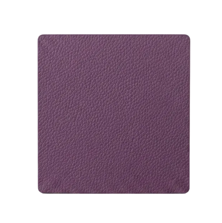 Square recycled leather coaster featuring the signature LIND DNA hippo texture.