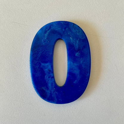 Custom recycled plastic house number for letterboxes blue variant number 0.
