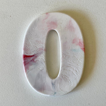 Custom recycled plastic house number for letterboxes white variant number 0.
