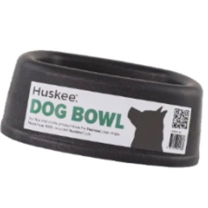A 750ml Huskee sustainable dog bowl made from 100% recycled coffee cups in charcoal.