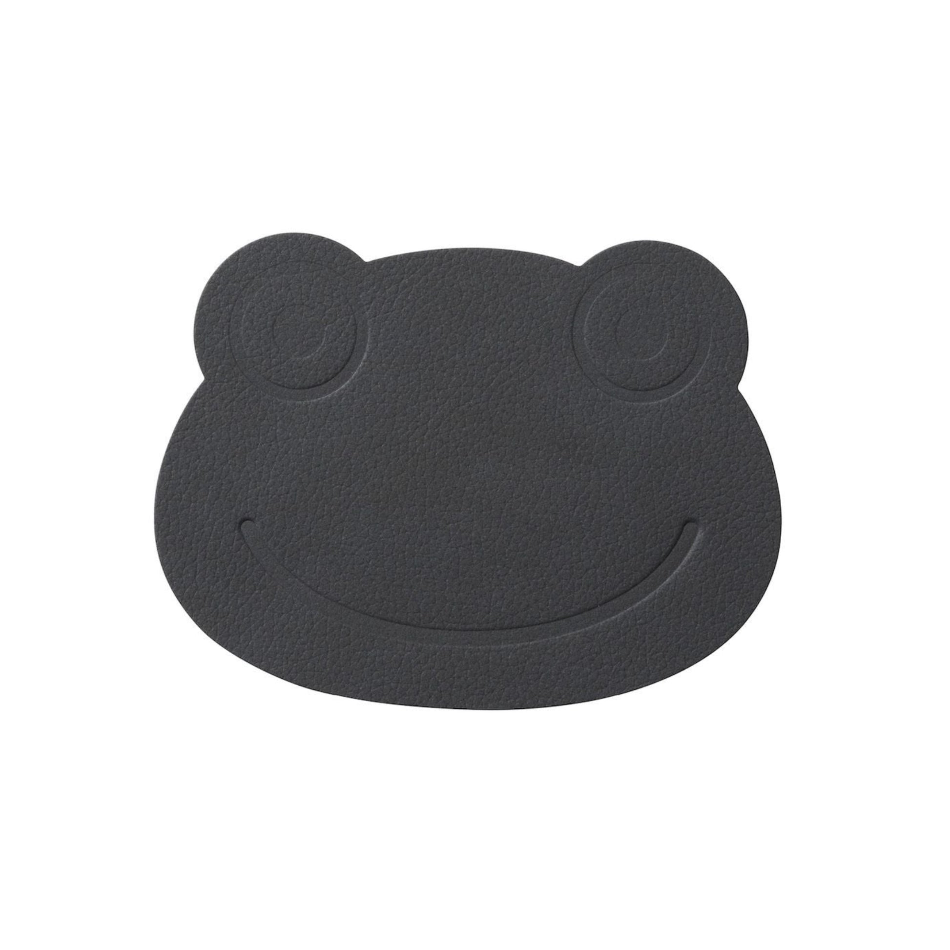 LIND DNA kids recycled leather shape swatch sample for coasters in frog shape.