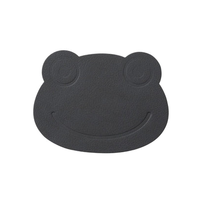 LIND DNA kids recycled leather shape swatch sample for coasters in frog shape.