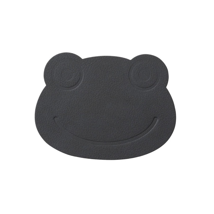 LIND DNA kids recycled leather shape swatch sample for coasters in frog shape.
