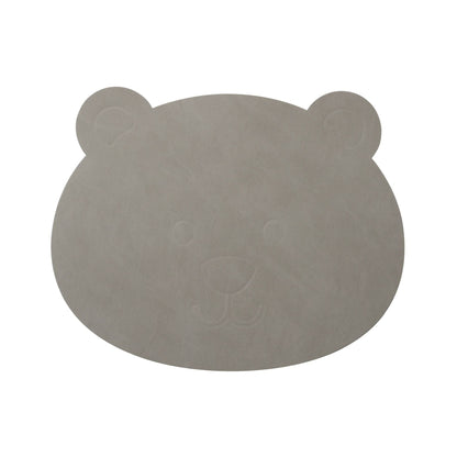 LIND DNA kids recycled leather shape swatch sample for placemats in bear shape.