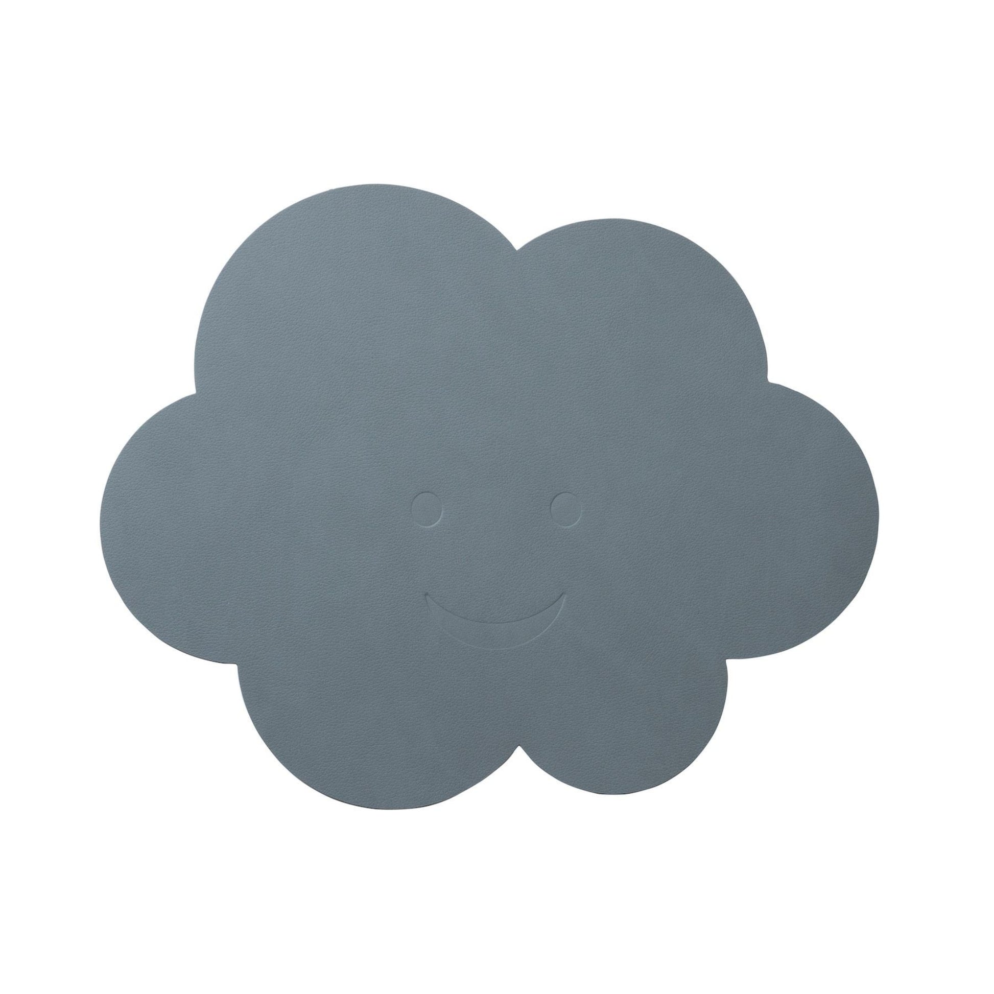 LIND DNA kids recycled leather shape swatch sample for placemats in cloud shape.