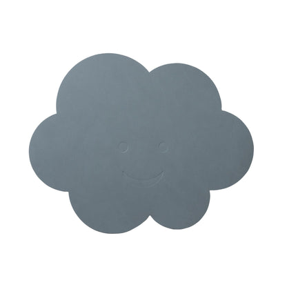 LIND DNA kids recycled leather shape swatch sample for placemats in cloud shape.